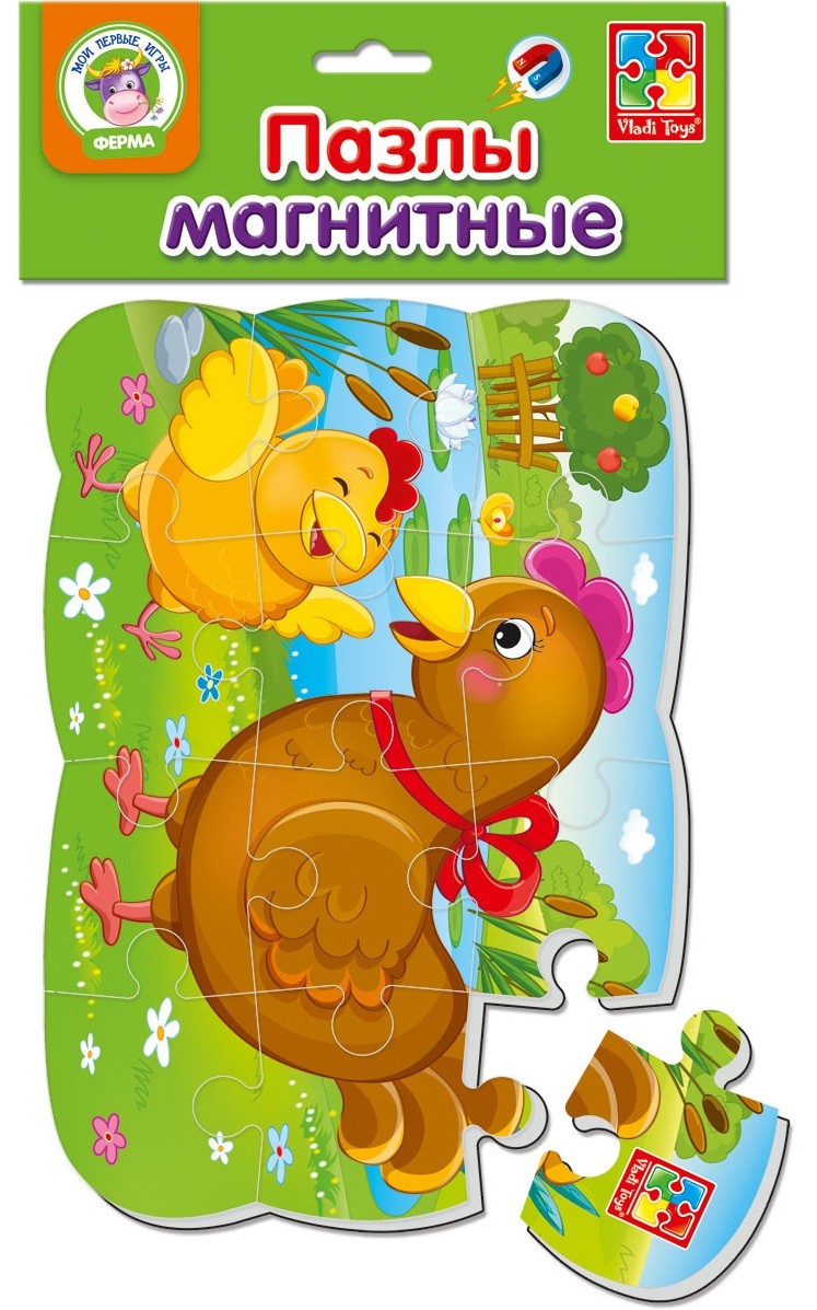 VT3205-61 Пазлы на магните "Курочка и цыпленок", А5