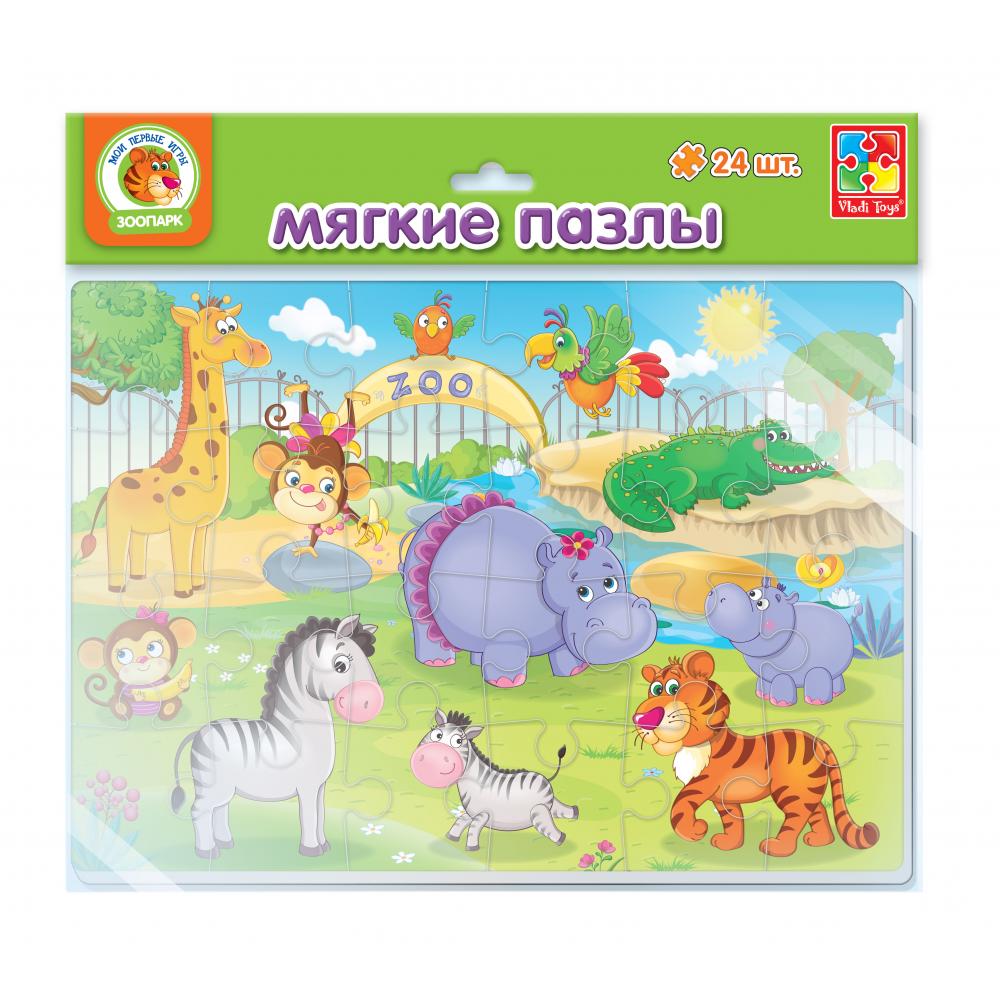 VT1102-13 Мягкие пазлы Зоопарк А4 24 элемента