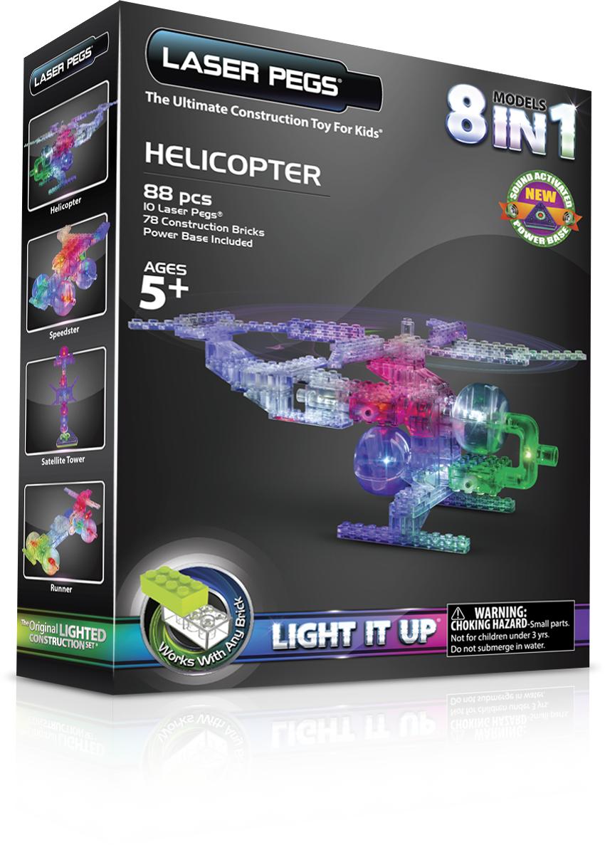 1270 Конструктор со светодиодами Вертолет 8 в 1