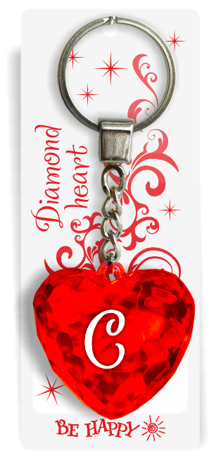 80 Брелок сердечко "С"