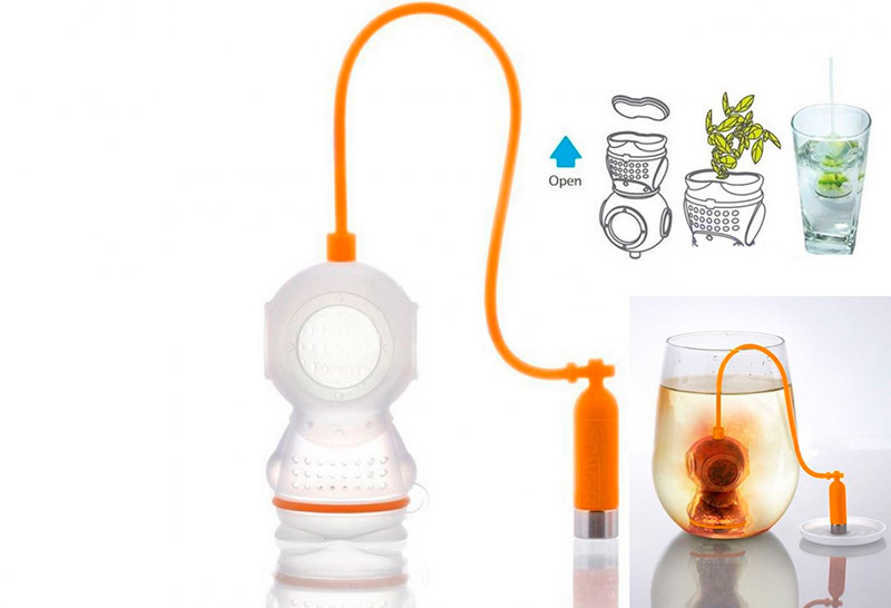 468516958314 Заварник для чая "Аквалангист" (оранжевый)