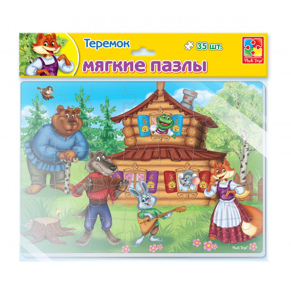 VT1102-15 Мягкие пазлы Сказки "Теремок" А4 35 элементов