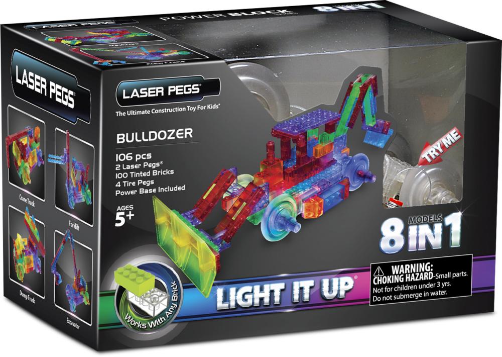 PB1420B Конструктор со светодиодами Бульдозер, 8 в 1