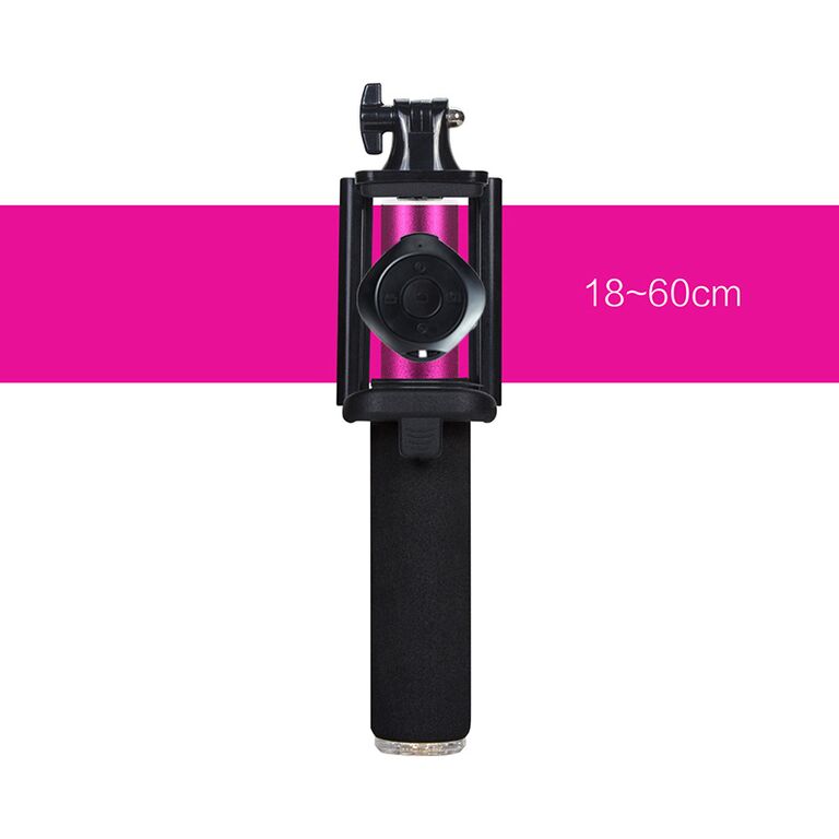 HO-SF812-RO Монопод для селфи hoox Selfie Stick 812 Series, (розовый) 15-60 см