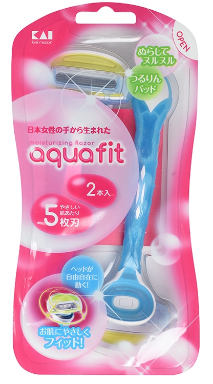 Бритва безопасная женская одноразовая Kai Aquafit, 5 лезвий, 2 шт.
