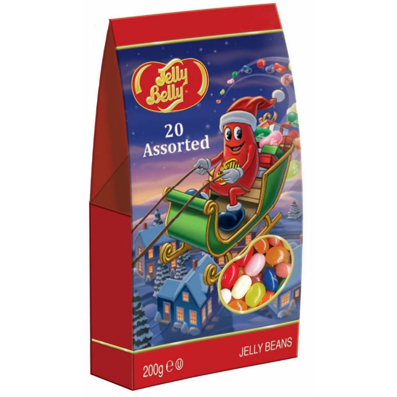 62310 Драже жевательное "Jelly Belly" ассорти 20 вкусов Рождественская упаковка, 200 г