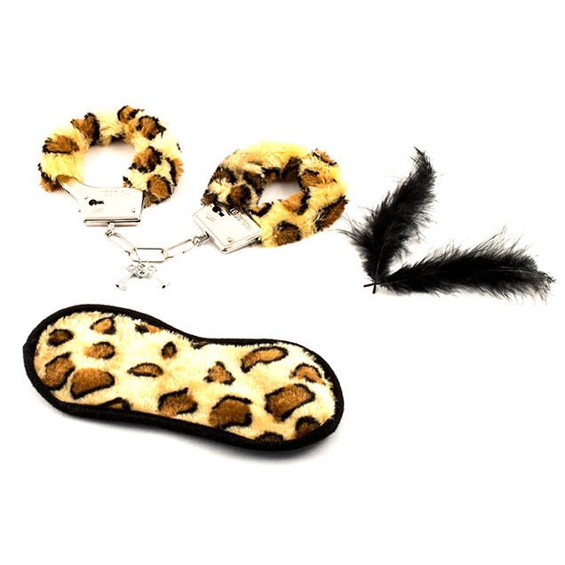 CBS001-018A2-95484 Набор Наручники + повязка на глаза (леопардовый)