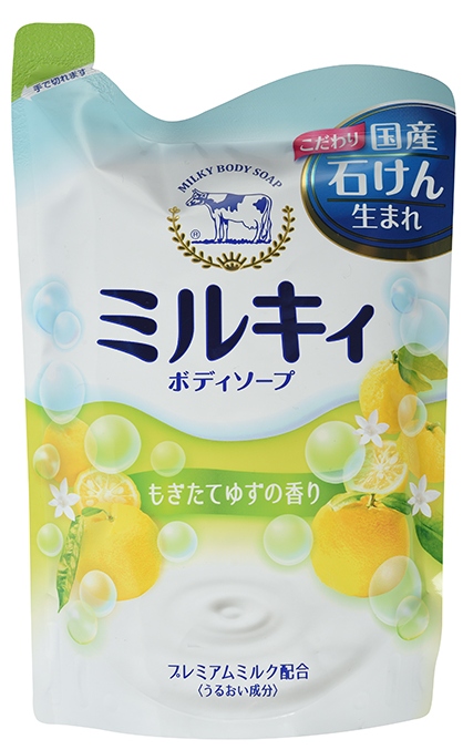 Мыло для тела молочное Cow с аминокислотами шелка и ароматом свежести, запаска, 400 мл