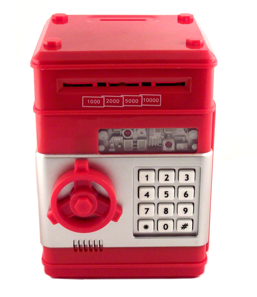 CBS001-005B29 Копилка сейф пластиковая (красная)
