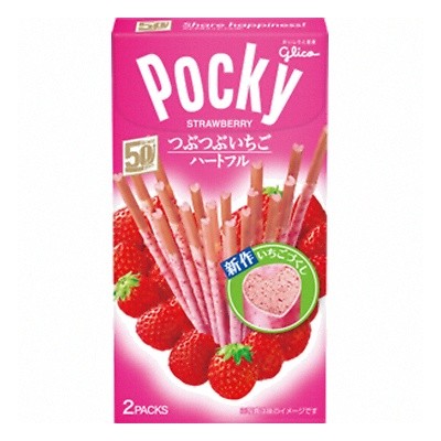510005 Палочки Pocky в шоколаде, клубничный вкус в виде сердечек, 57,6г