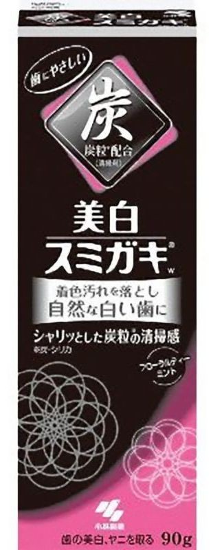 Паста зубная отбеливающая Kobayashi с углем и ароматом цветочного чая, 90 г